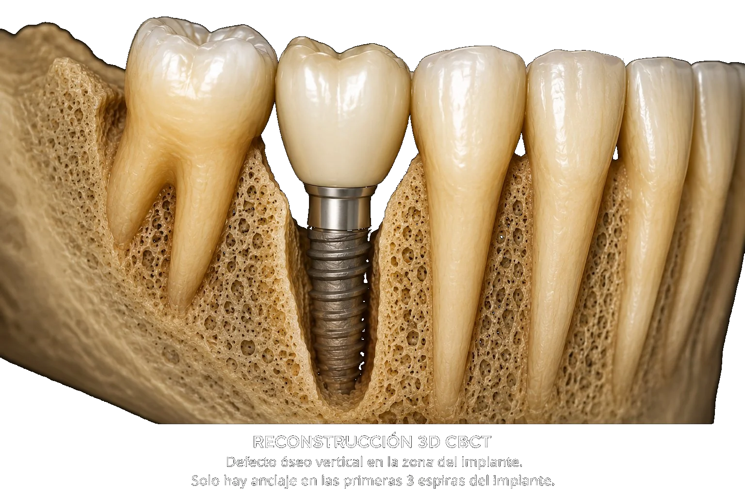 Reconstrucción 3D CBCT implante complejo