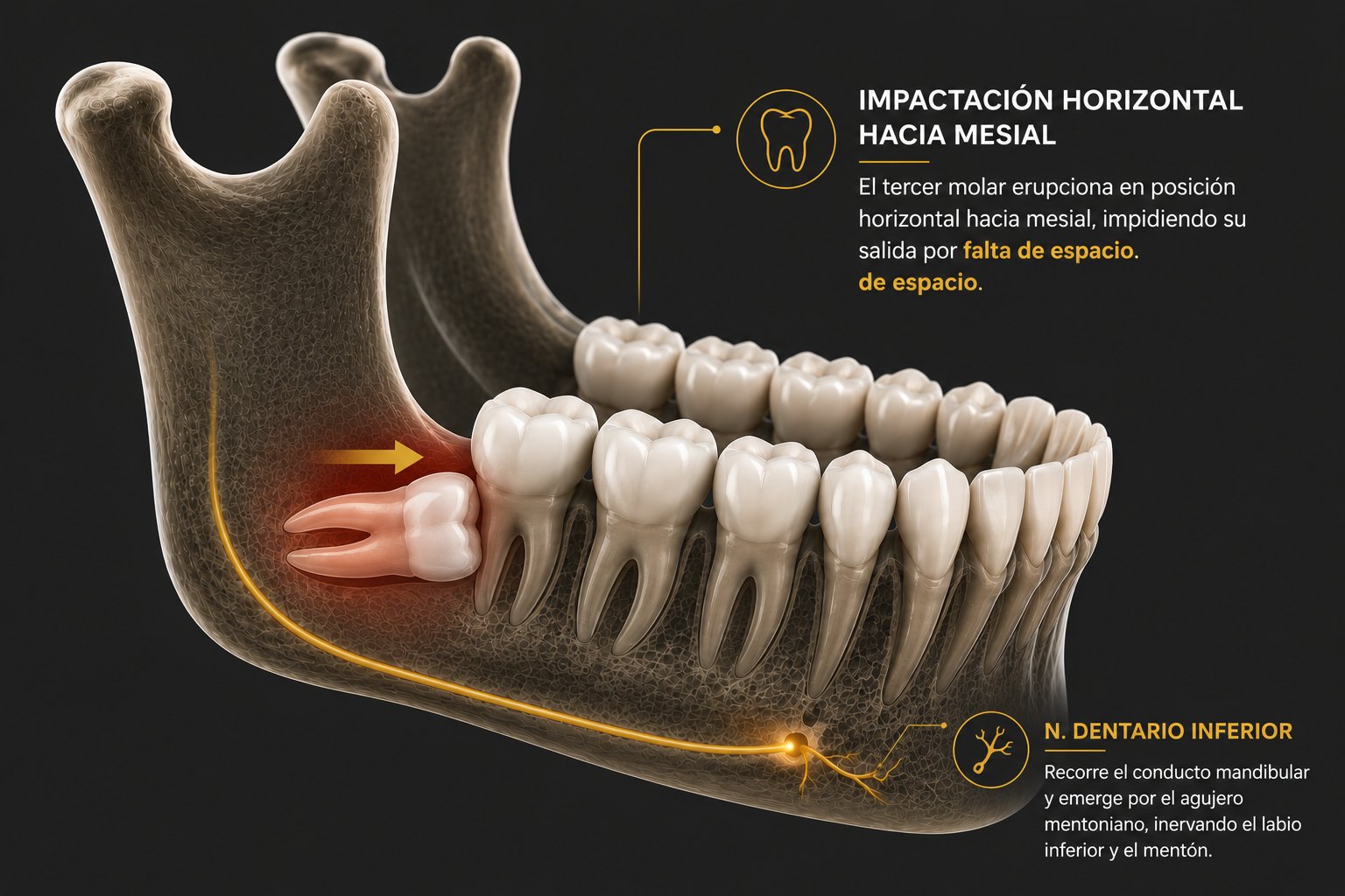 Impactación horizontal — tercer molar